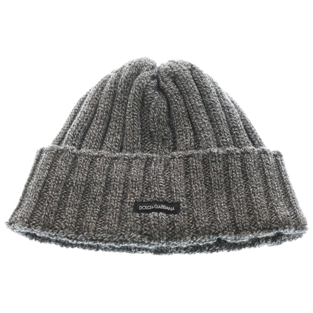 DOLCE & GABBANA(ドルチェアンドガッバーナ) ウール リブニット帽子 キャップ グレー