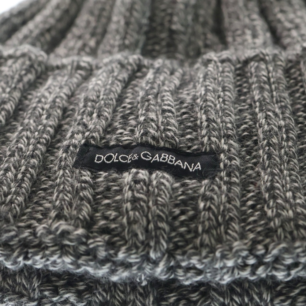 DOLCE & GABBANA(ドルチェアンドガッバーナ) ウール リブニット帽子 キャップ グレー