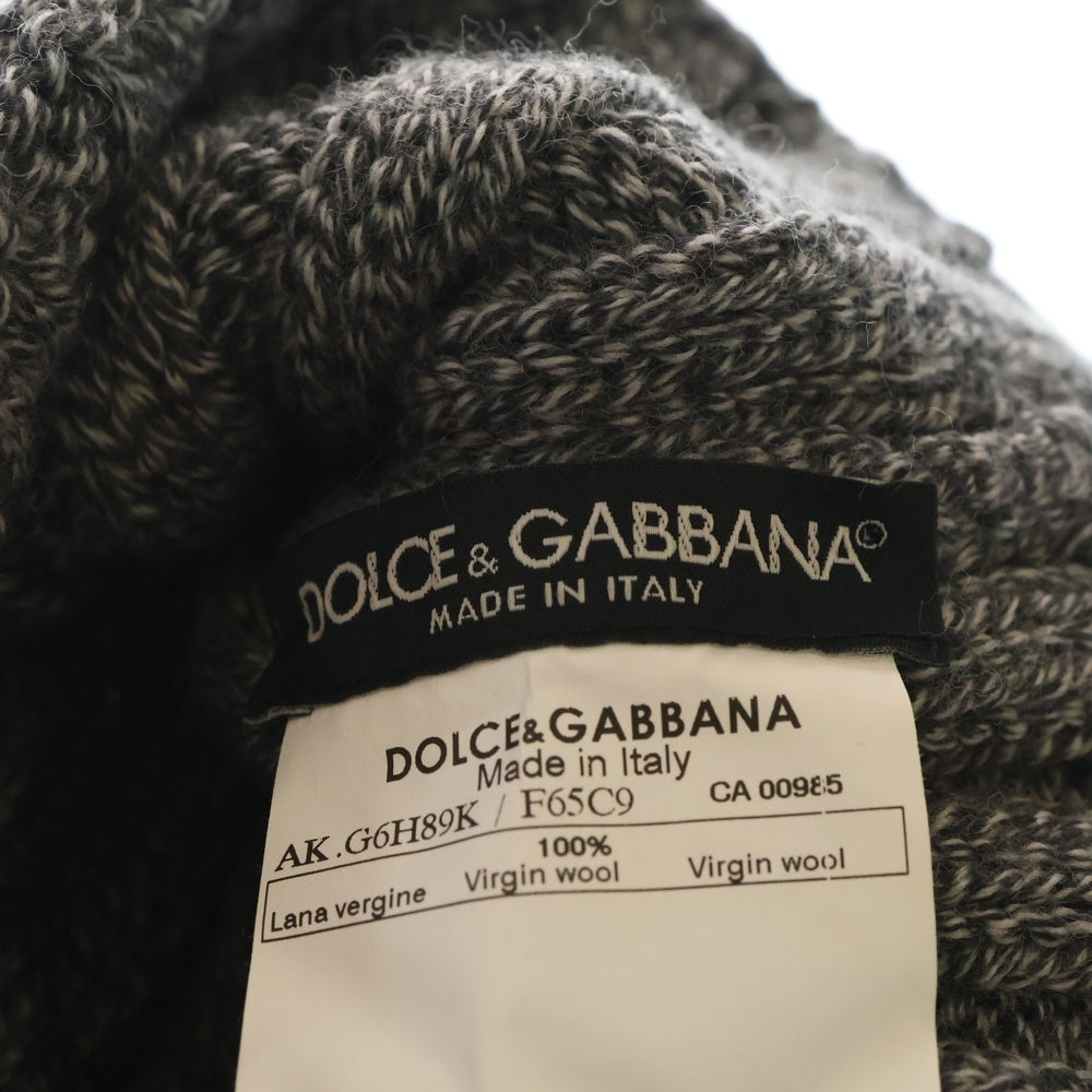 DOLCE & GABBANA(ドルチェアンドガッバーナ) ウール リブニット帽子 キャップ グレー