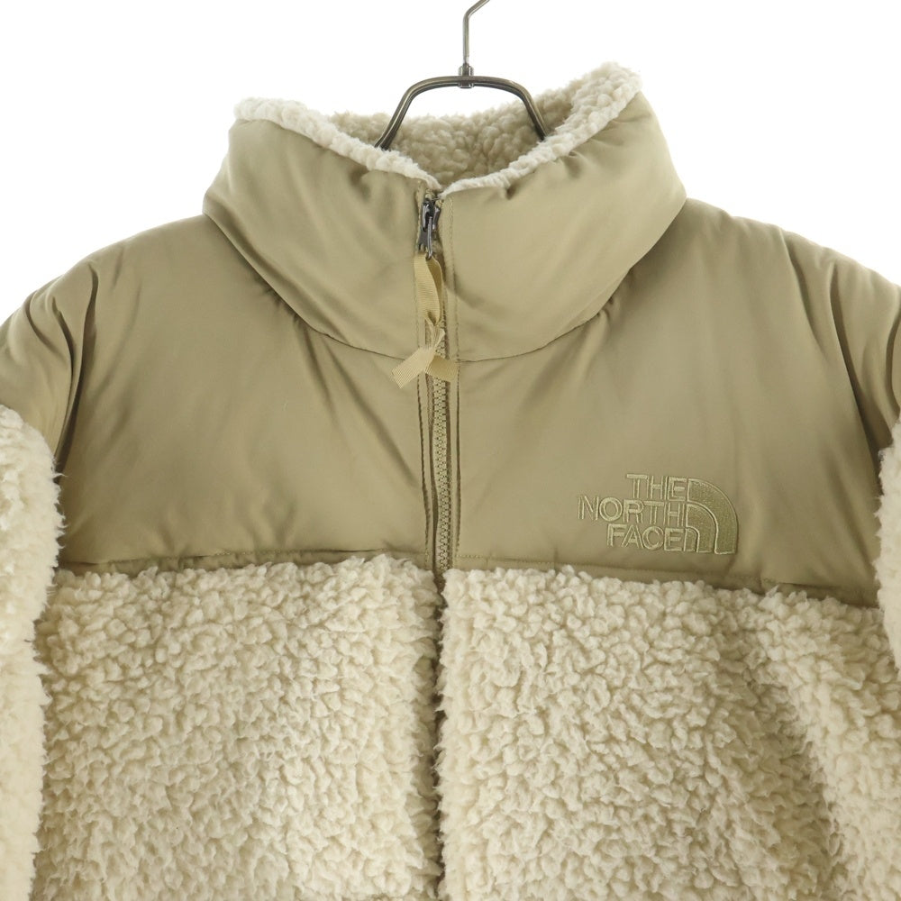 THE NORTH FACE(ザノースフェイス) SHERPA NUPTSE JACKET シェルパ ヌプシ エンブロイダリーデザイン ジップアップ ボア ダウンジャケット ベージュ NF0A5A84