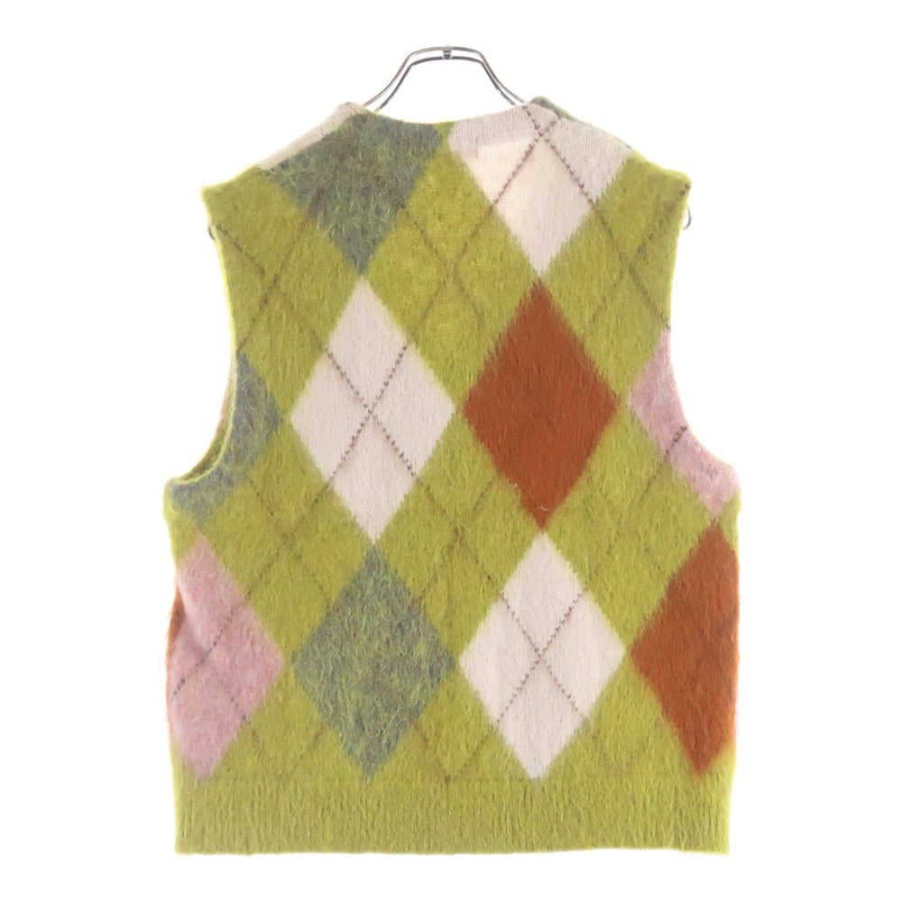 SUPREME(シュプリーム) 24SS Brushed Argyle Zip Up Vest ブラッシュド アーガイル ジップアップニットベスト グリーン