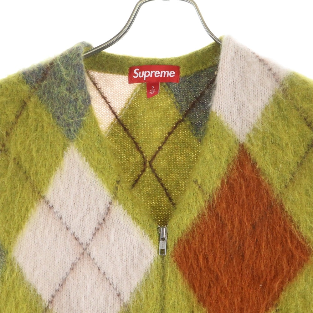 SUPREME(シュプリーム) 24SS Brushed Argyle Zip Up Vest ブラッシュド アーガイル ジップアップニットベスト グリーン