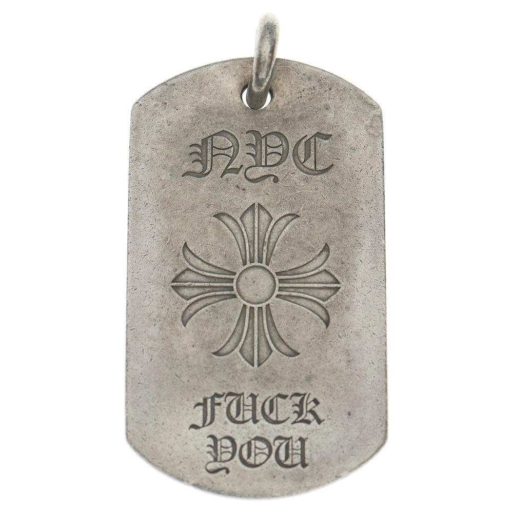 CHROME HEARTS(クロムハーツ) D TAG LRG LTD FUCK YOU NYC限定 ファックユー ラージドッグタグ ペンダントトップ シルバー