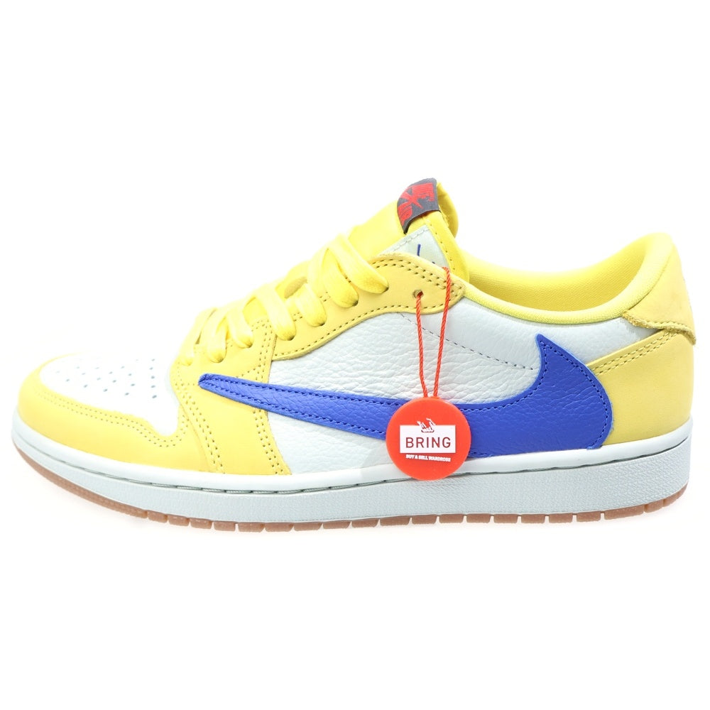 NIKE(ナイキ) ×TRAVIS SCOTT WMNS AIR JORDAN 1 RETRO LOW OG Canary トラヴィススコット ウィメンズ エアジョーダン1 ローカットスニーカー カナリー US10/27cm DZ4137-700