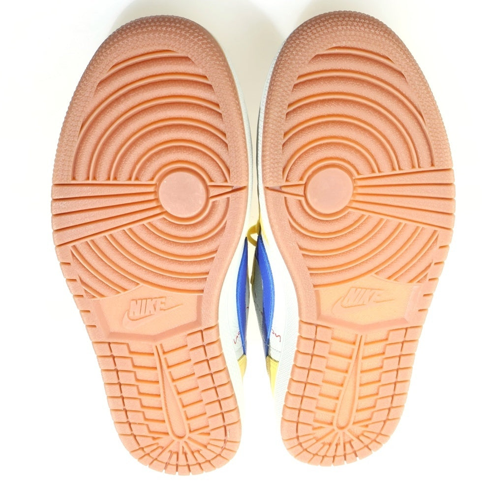 NIKE(ナイキ) ×TRAVIS SCOTT WMNS AIR JORDAN 1 RETRO LOW OG Canary トラヴィススコット ウィメンズ エアジョーダン1 ローカットスニーカー カナリー US10/27cm DZ4137-700