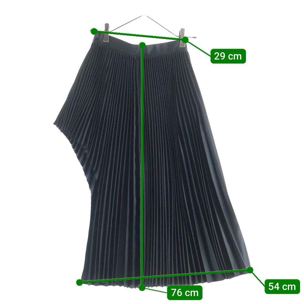 JOHN LAWRENCE SULLIVAN(ジョンローレンスサリバン) アシンメトリープリーツロングスカートロングスカート ブラック レディース 2C026-0620-1