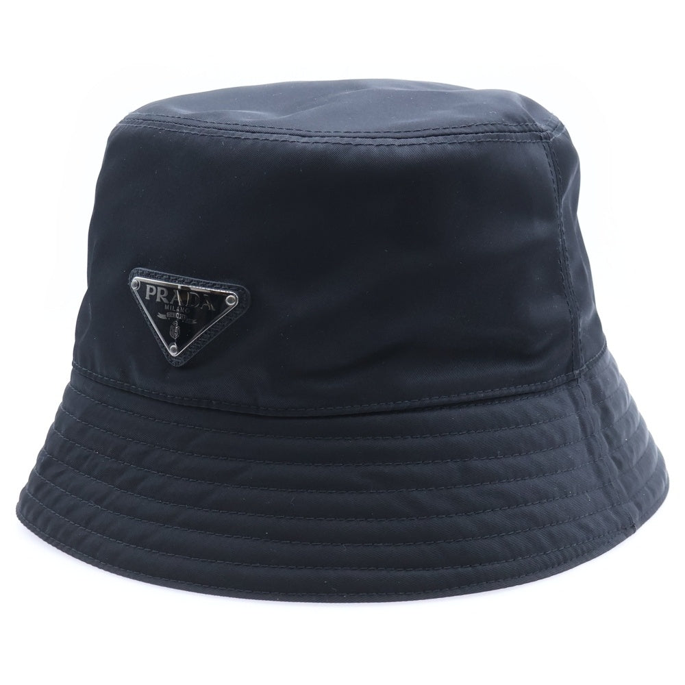 PRADA(プラダ) Re-Nylon リナイロン トライアングルロゴ 三角プレート バケットハット 帽子 ブラック 2HC137