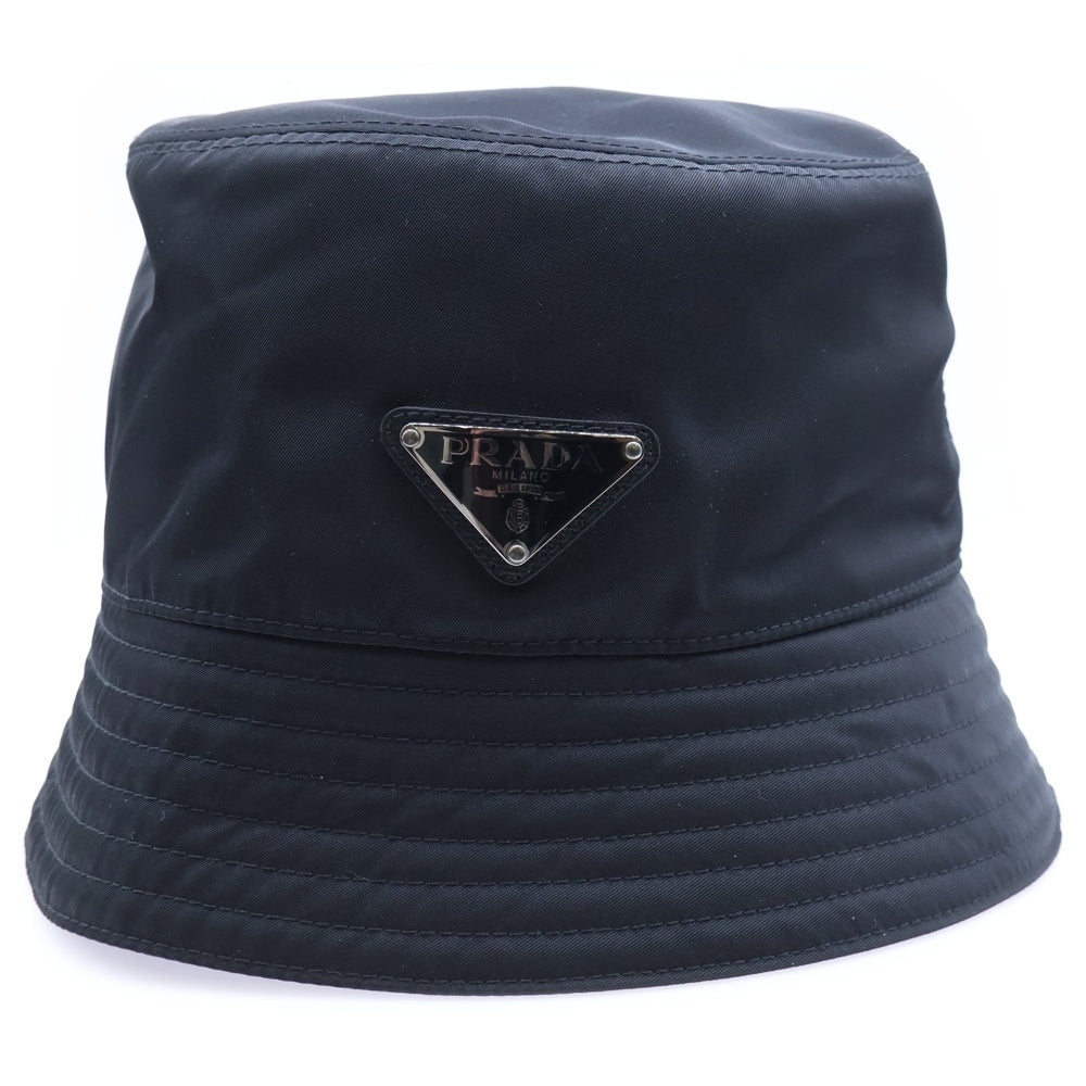PRADA(プラダ) Re-Nylon リナイロン トライアングルロゴ 三角プレート バケットハット 帽子 ブラック 2HC137