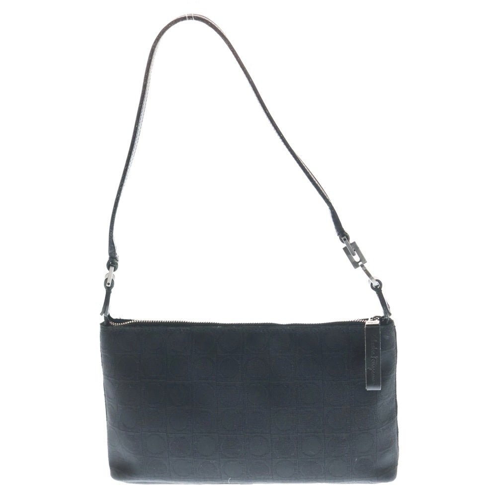 Salvatore Ferragamo(サルヴァトーレ フェラガモ) ガンチーニ ジャガード ショルダーバッグ ポーチ ブラック