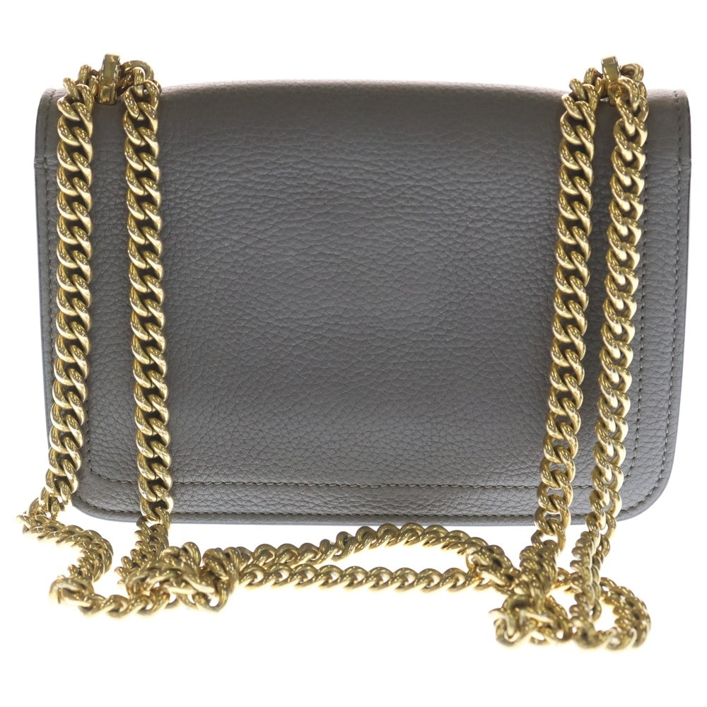 Salvatore Ferragamo(サルヴァトーレ フェラガモ) ヴァラ レザー チェーンショルダーバッグ グレー レディース