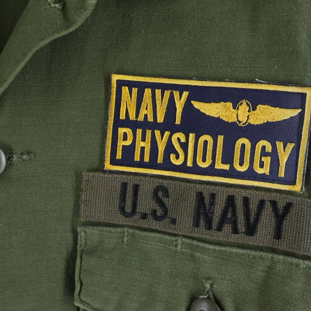 VINTAGE(ヴィンテージ) MILITARY U.S.NAVY VINTAGE ミリタリー ユーエスネイビー ヴィンテージ 長袖ユーティリティーシャツ カーキ