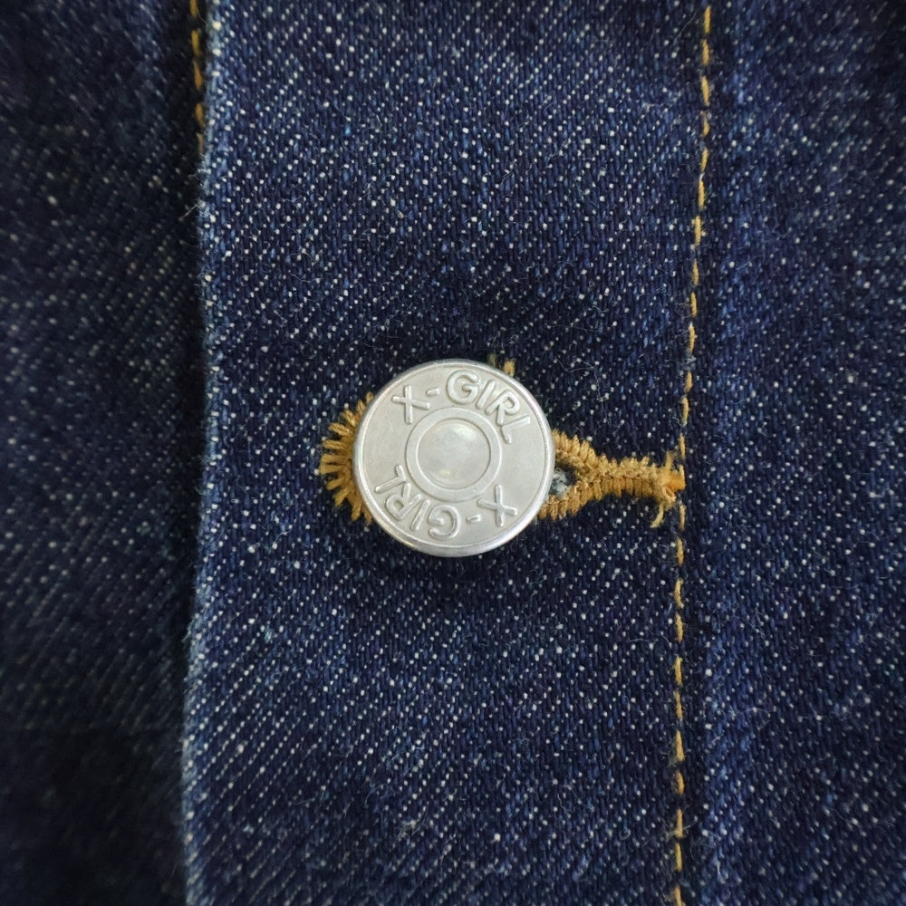 X-GIRL(エックスガール) JEANS コットン ボタンフライ デニムトラッカージャケット インディゴ