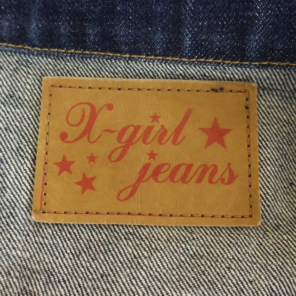 X-GIRL(エックスガール) JEANS コットン ボタンフライ デニムトラッカージャケット インディゴ