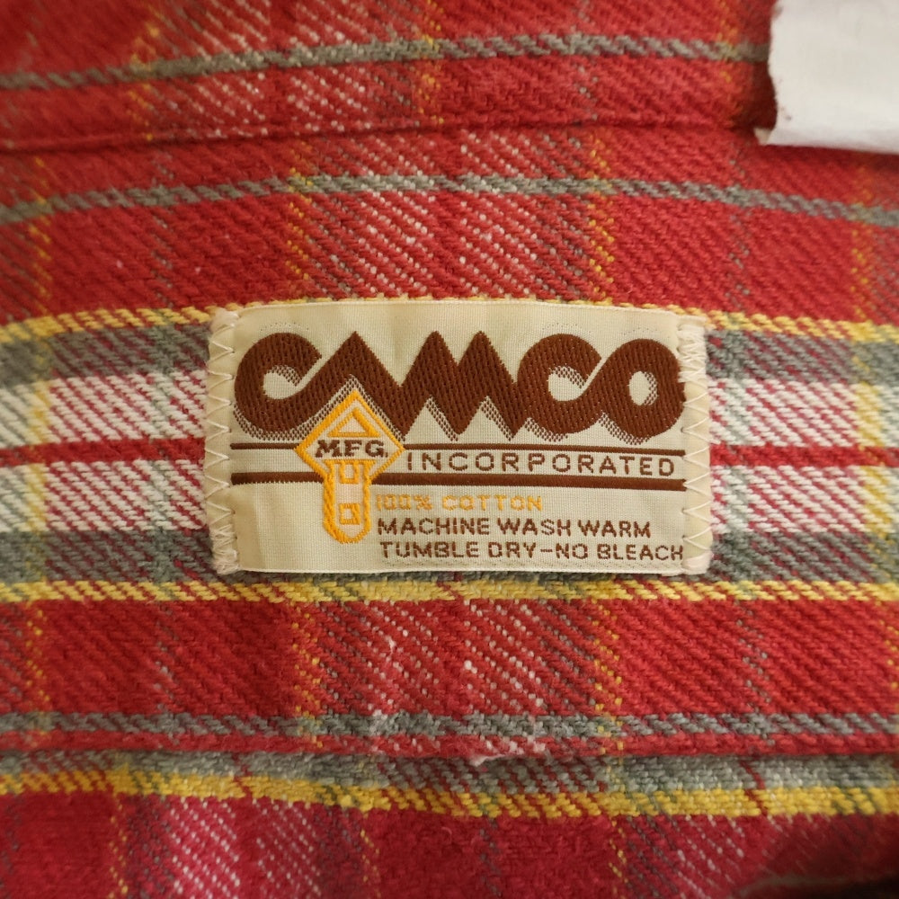 VINTAGE(ヴィンテージ) CAMCO ヴィンテージ カムコ コットン チェック 長袖ネルシャツ レッド
