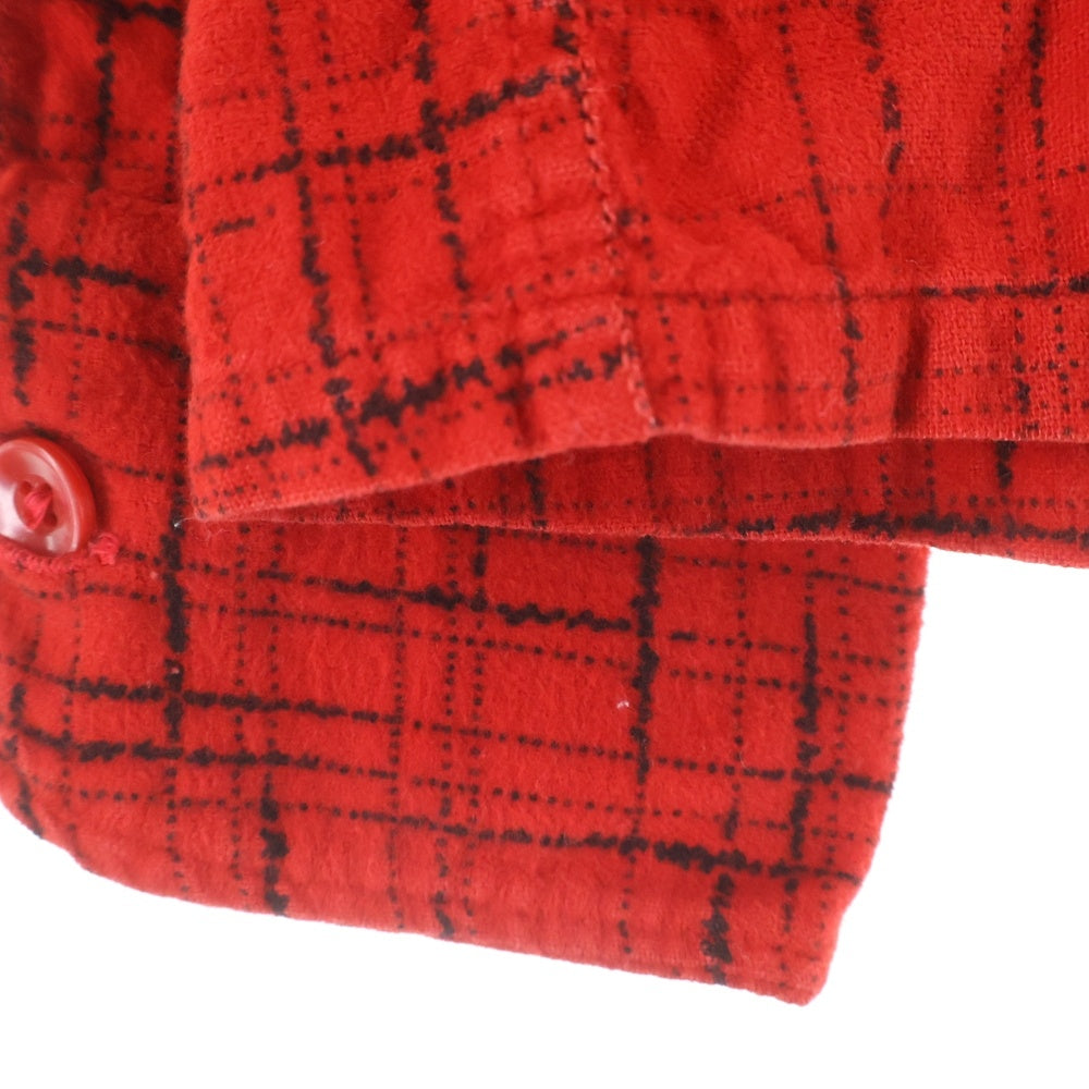 PENNEY'S(ぺニーズ) 50-60S VINTAGE ヴィンテージ 三角タグ チェック コットン オープンカラー長袖シャツ レッド