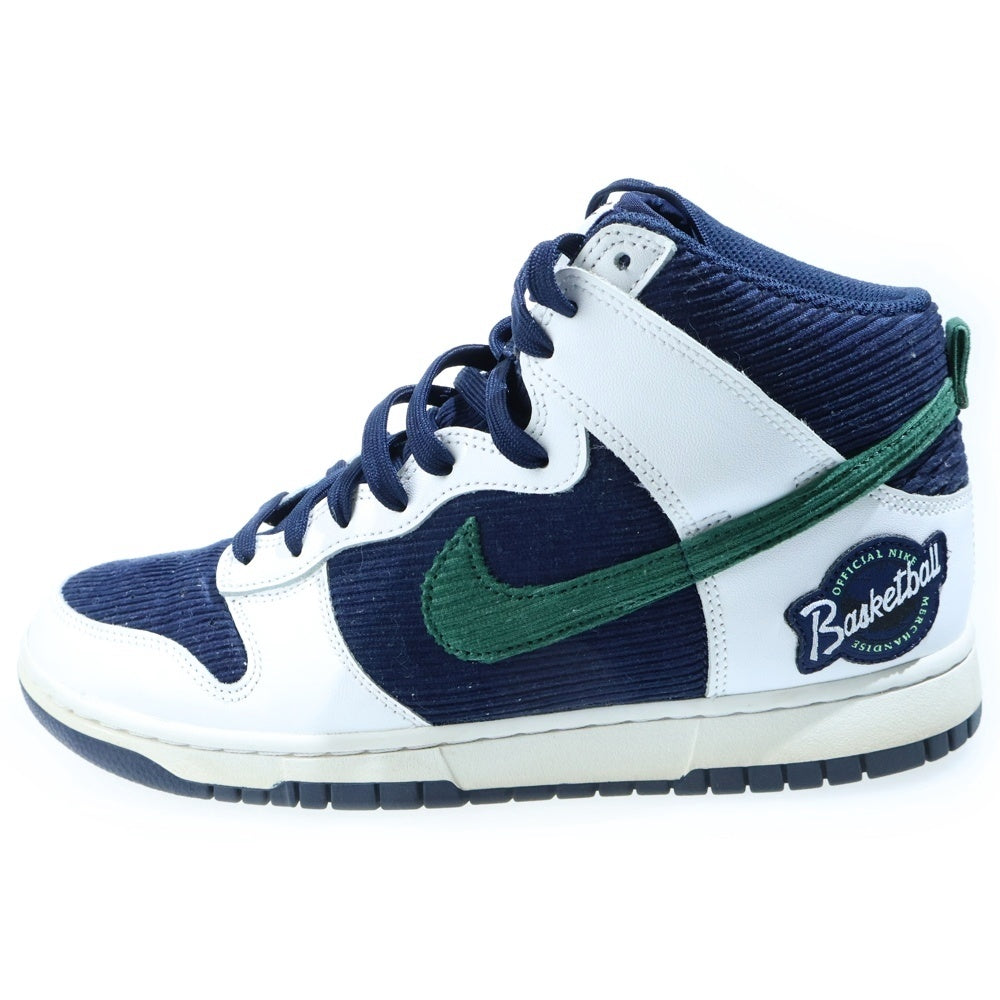NIKE(ナイキ) DUNK HIGH PRM EMB ダンク ハイカットスニーカー ホワイト/ネイビー US9.5/27.5cm DH0953-400