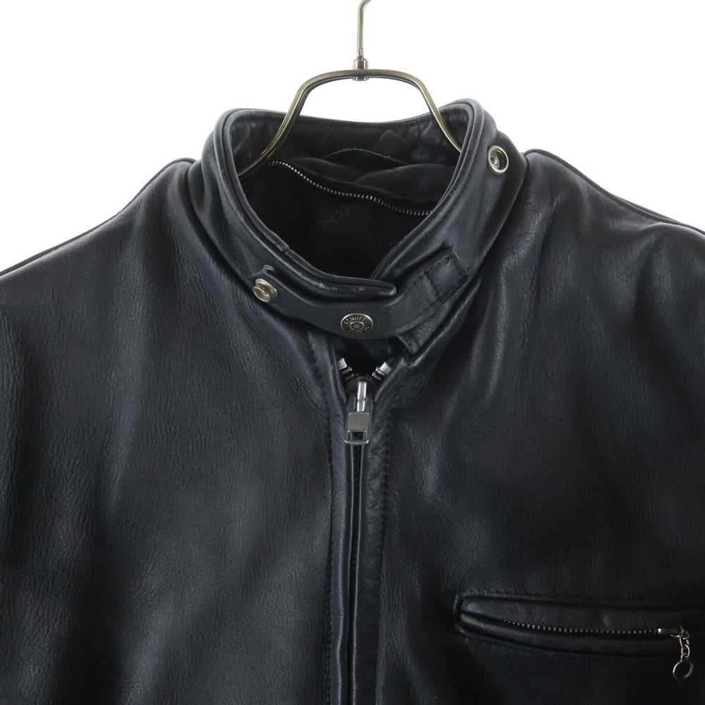 SCHOTT(ショット) 641 チンスト カウレザー シングルライダース レザージャケット ブラック