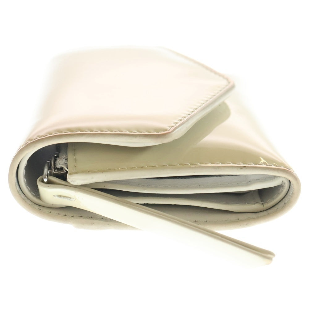 Maison Margiela(メゾンマルジェラ) 4ステッチ 3つ折り財布 エナメル パテントレザーウォレット ベージュ S56UI0136 レディース