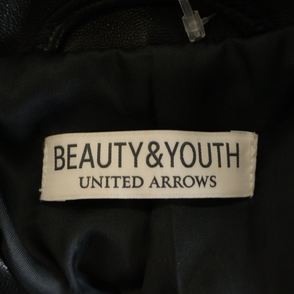 BEAUTY&YOUTH UNITED ARROWS(ビューティーアンドユースユナイテッドアローズ) シープレザー ダブルライダースジャケット ブラック 1225-199-9689