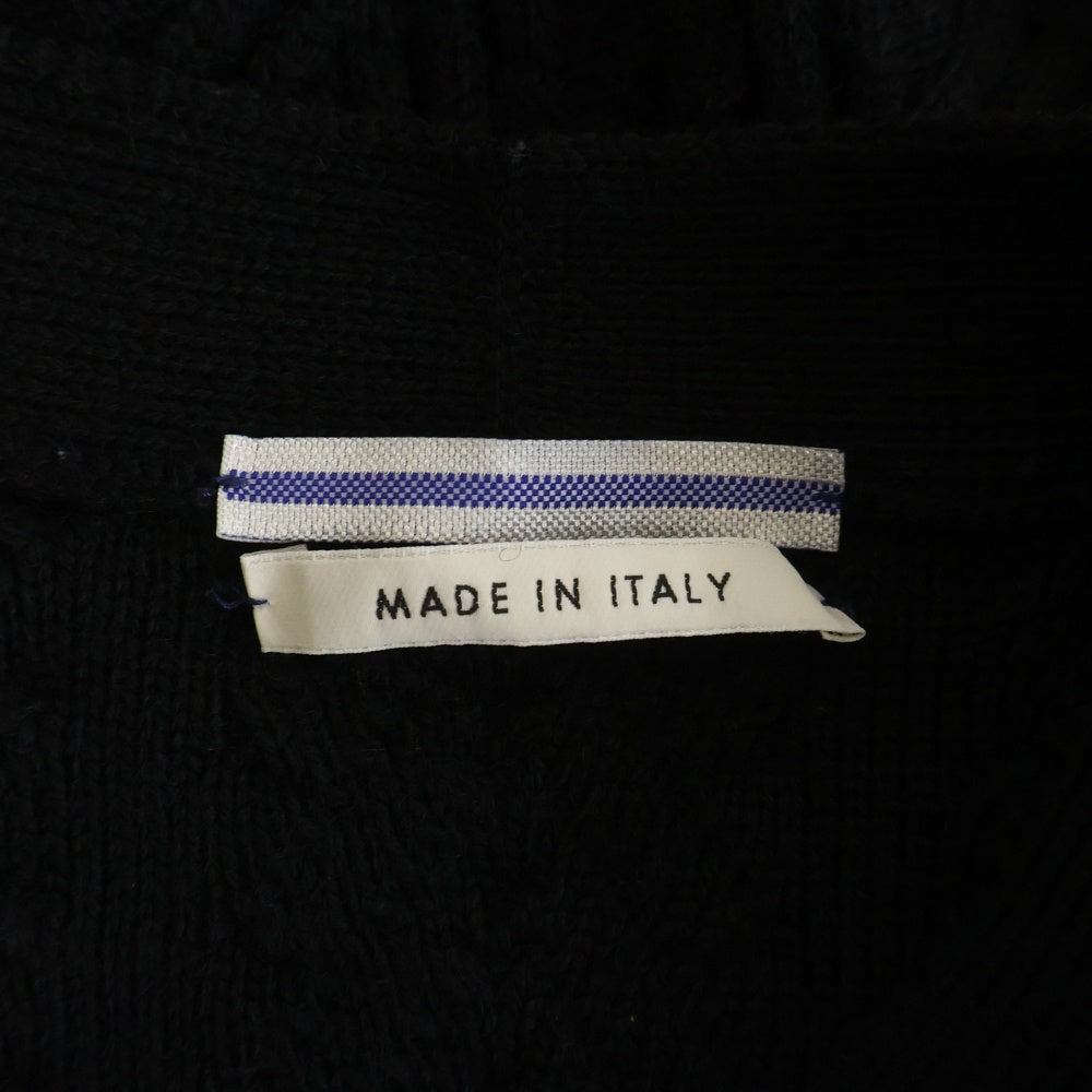 CristaSeya(クリスタセヤ) ヘリンボーン ウール ニット カーディガン ブラック