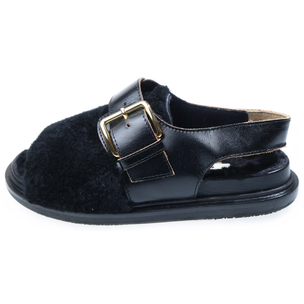 MARNI(マルニ) ボア レザー サンダル シューズ レディース ブラック