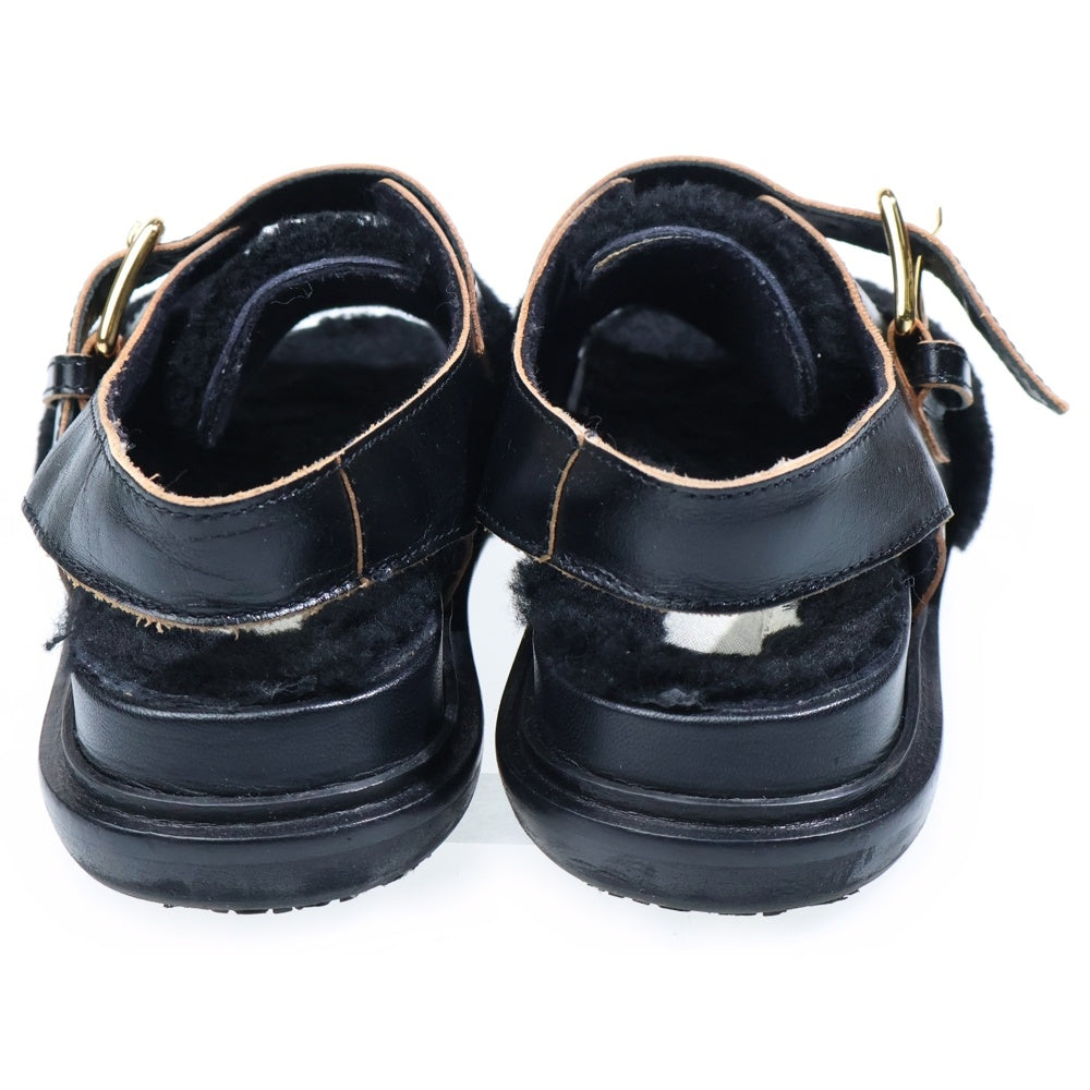 MARNI(マルニ) ボア レザー サンダル シューズ レディース ブラック