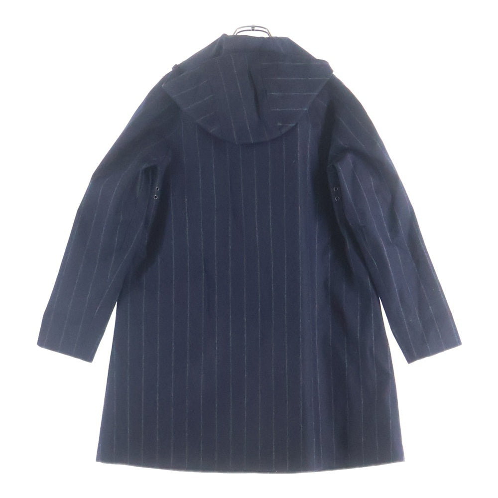 MACKINTOSH(マッキントッシュ) ×FOX BROTHERS フォックスブラザーズ ウール ストライプ フーデッドロングコート ネイビー