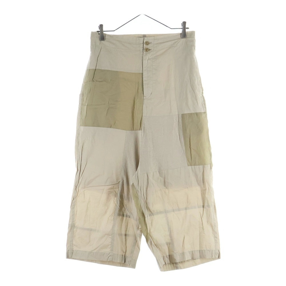 Y's(ワイズ) 19SS リネン混 パッチワーク ドローストリングサルエルパンツ ベージュ YH-P05-806