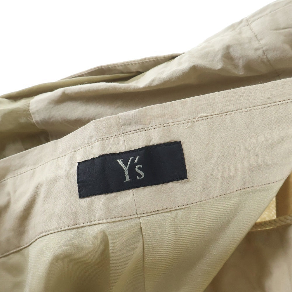Y's(ワイズ) 19SS リネン混 パッチワーク ドローストリングサルエルパンツ ベージュ YH-P05-806