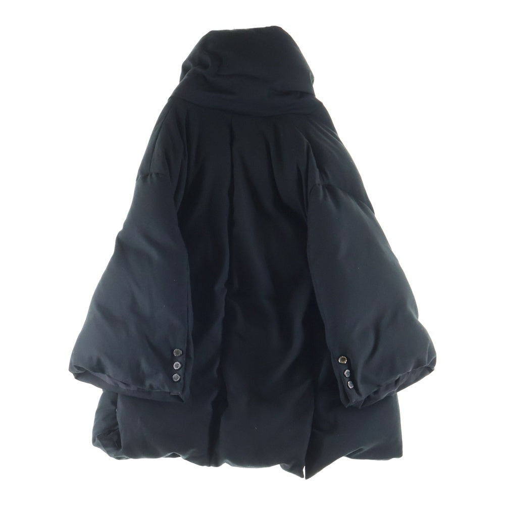 FUMITO GANRYU(フミトガンリュウ) TRAPEZE LAPEL DOWN JACKET トラペーズ ラペル ダウン ジャケット ブラック FU4-JA-01