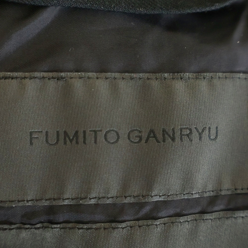 FUMITO GANRYU(フミトガンリュウ) TRAPEZE LAPEL DOWN JACKET トラペーズ ラペル ダウン ジャケット ブラック FU4-JA-01