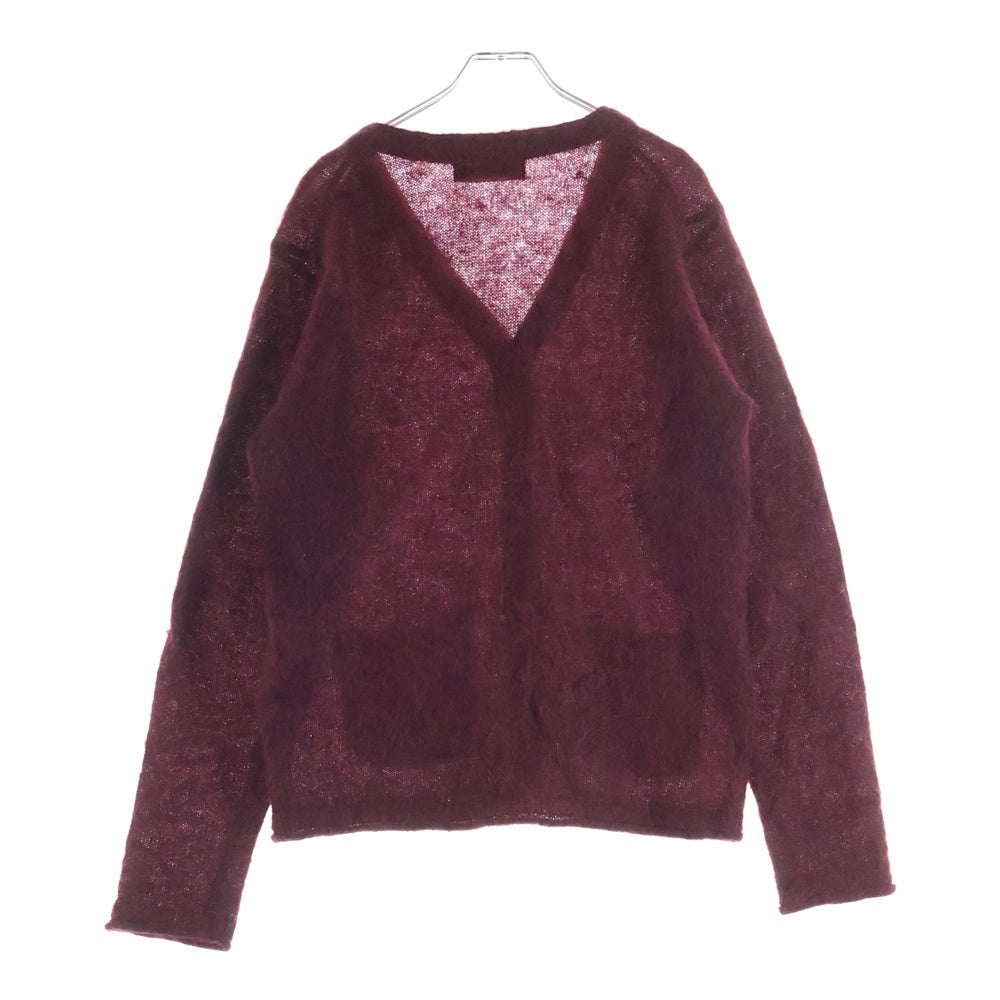 LOUNGE LIZARD(ラウンジリザード) モヘア ニット カーディガン ボルドー