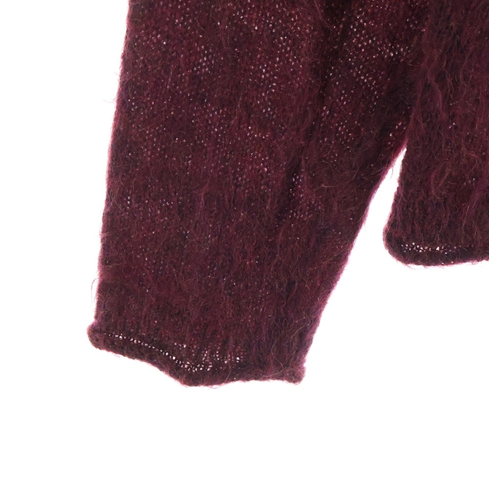 LOUNGE LIZARD(ラウンジリザード) モヘア ニット カーディガン ボルドー