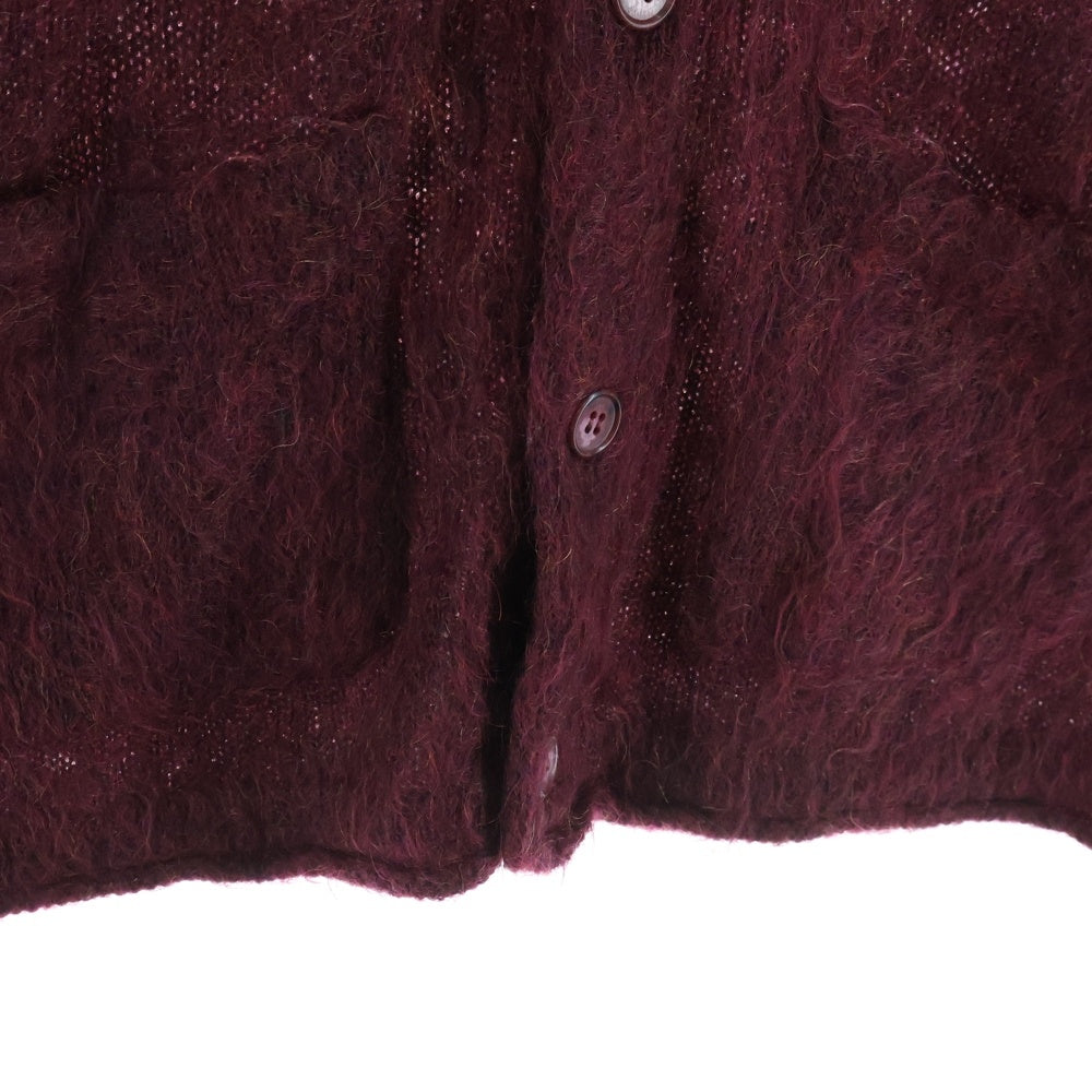 LOUNGE LIZARD(ラウンジリザード) モヘア ニット カーディガン ボルドー
