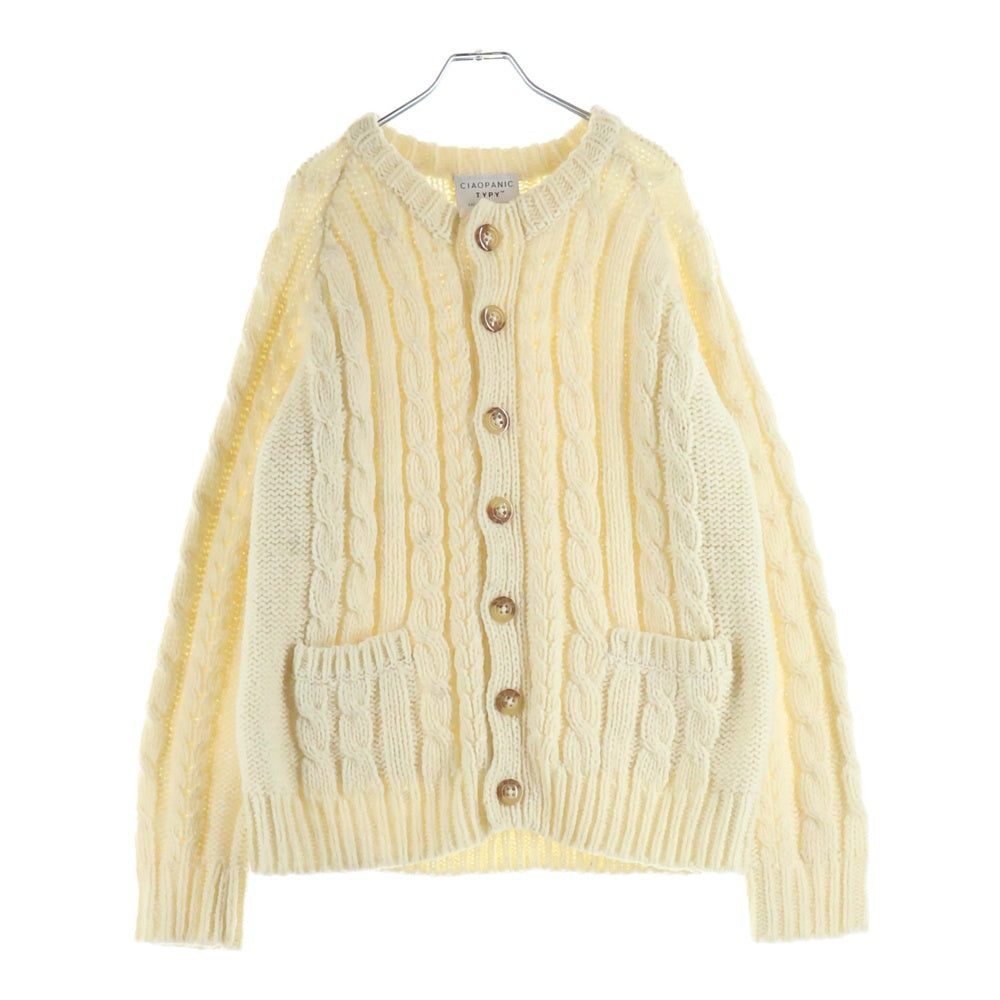 CIAOPANIC(チャオパニック) ケーブル ニット カーディガン ホワイト