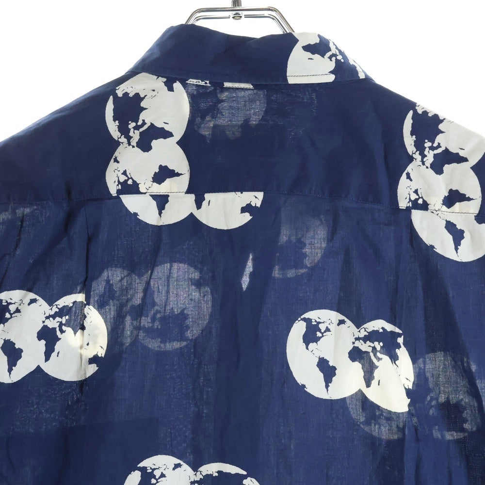 agnes b. homme(アニエスベーオム) 80-90S VINTAGE ヴィンテージ 総柄 コットン 長袖シャツ ネイビー