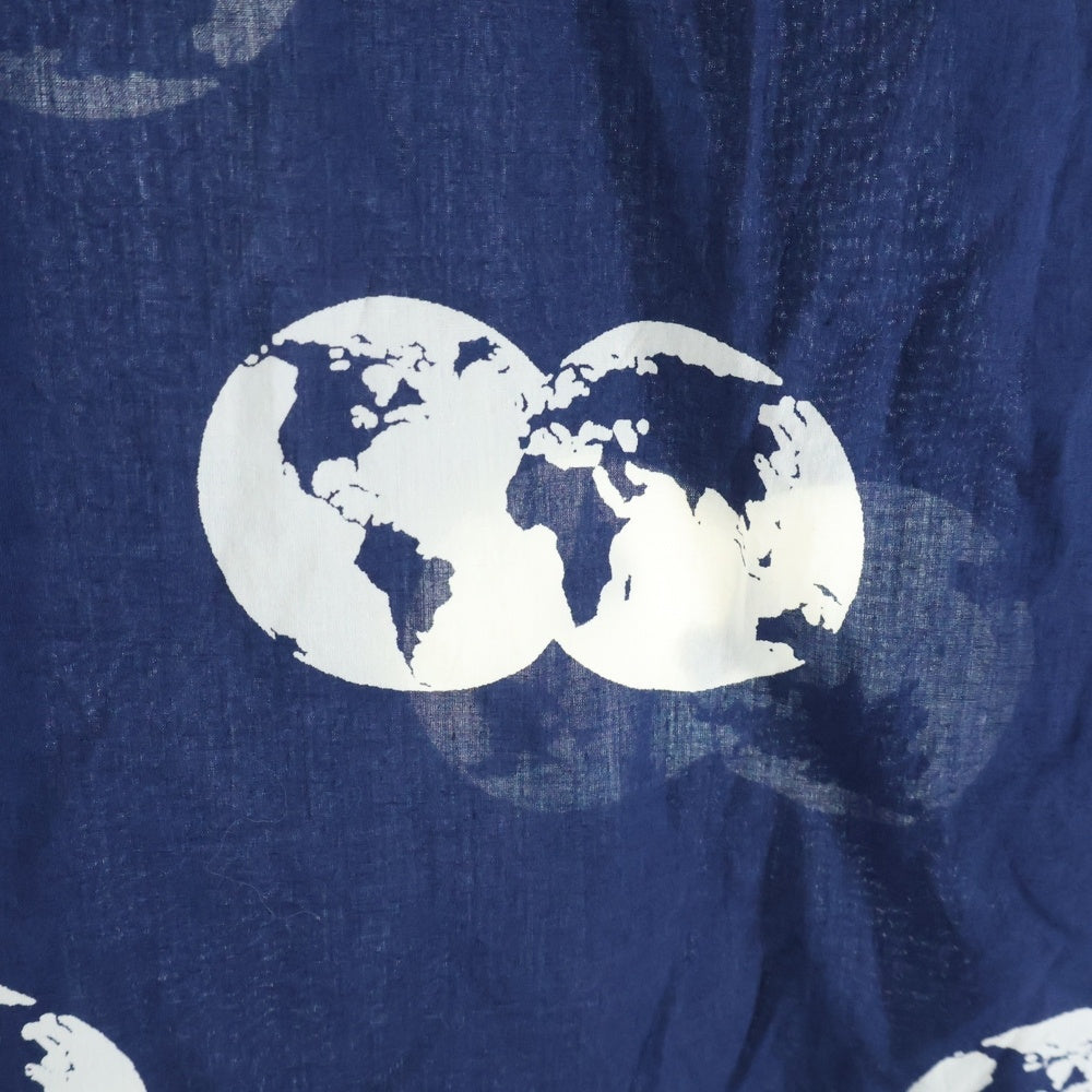 agnes b. homme(アニエスベーオム) 80-90S VINTAGE ヴィンテージ 総柄 コットン 長袖シャツ ネイビー