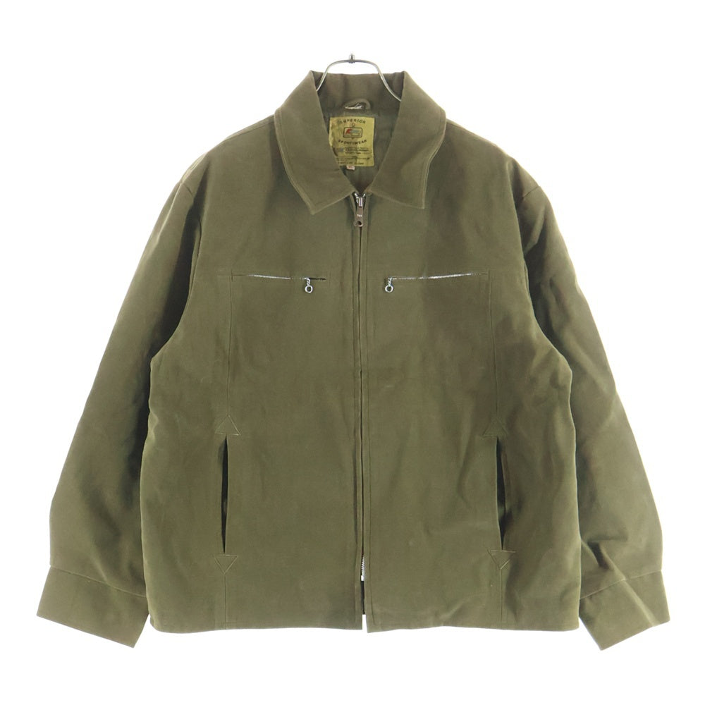 VINTAGE(ヴィンテージ) 70S VINTAGE SUPERIOR SPORTSWEAR ヴィンテージ スーペリアスポーツウェア スエードレザー ジップアップスポーツジャケット カーキ