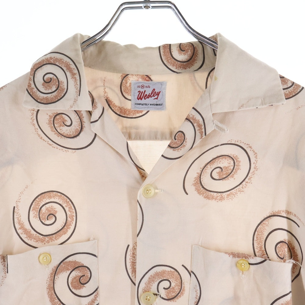 VINTAGE(ヴィンテージ) 50S VINTAGE ヴィンテージ アトミック オープンカラー 長袖シャツ ベージュ