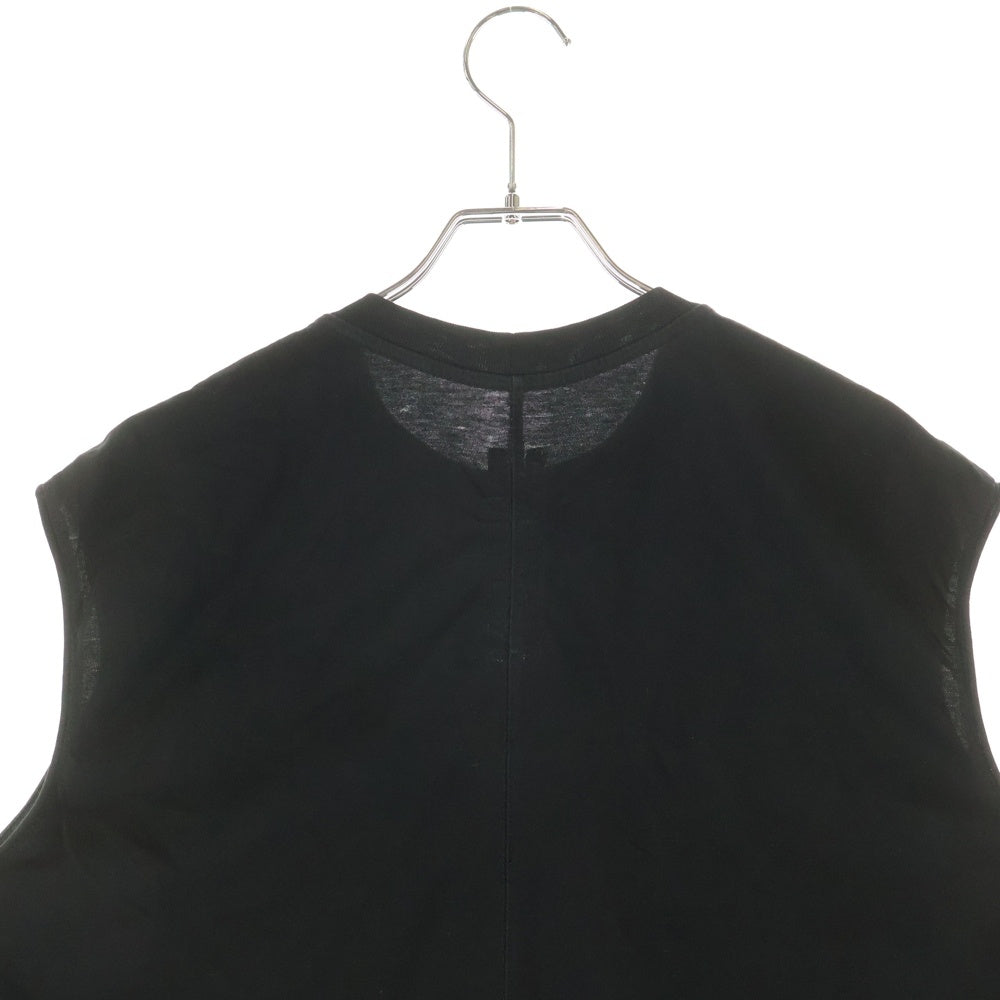 Rick Owens(リックオウエンス) 23AW NO SLEEVE CREW NECK SHIRTS クルーネック カットソー ノースリーブ タンクトップ ブラック RU02C7160-JA