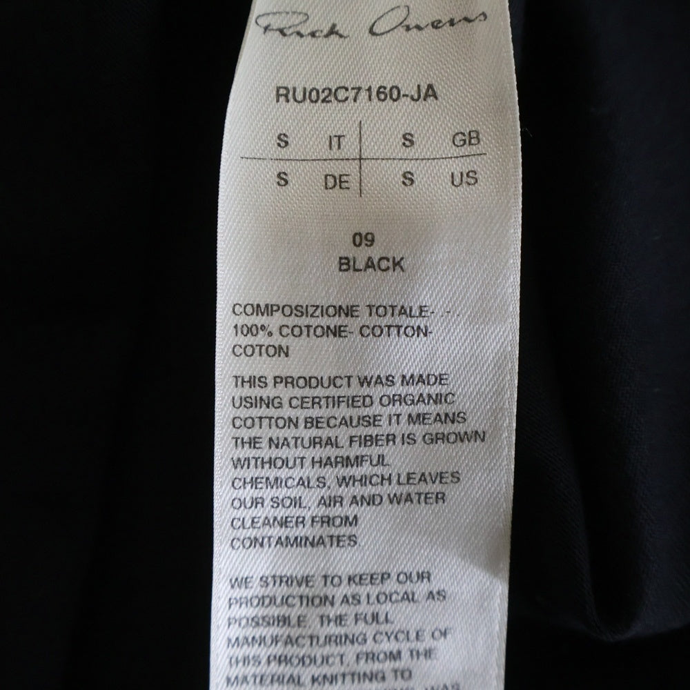 Rick Owens(リックオウエンス) 23AW NO SLEEVE CREW NECK SHIRTS クルーネック カットソー ノースリーブ タンクトップ ブラック RU02C7160-JA