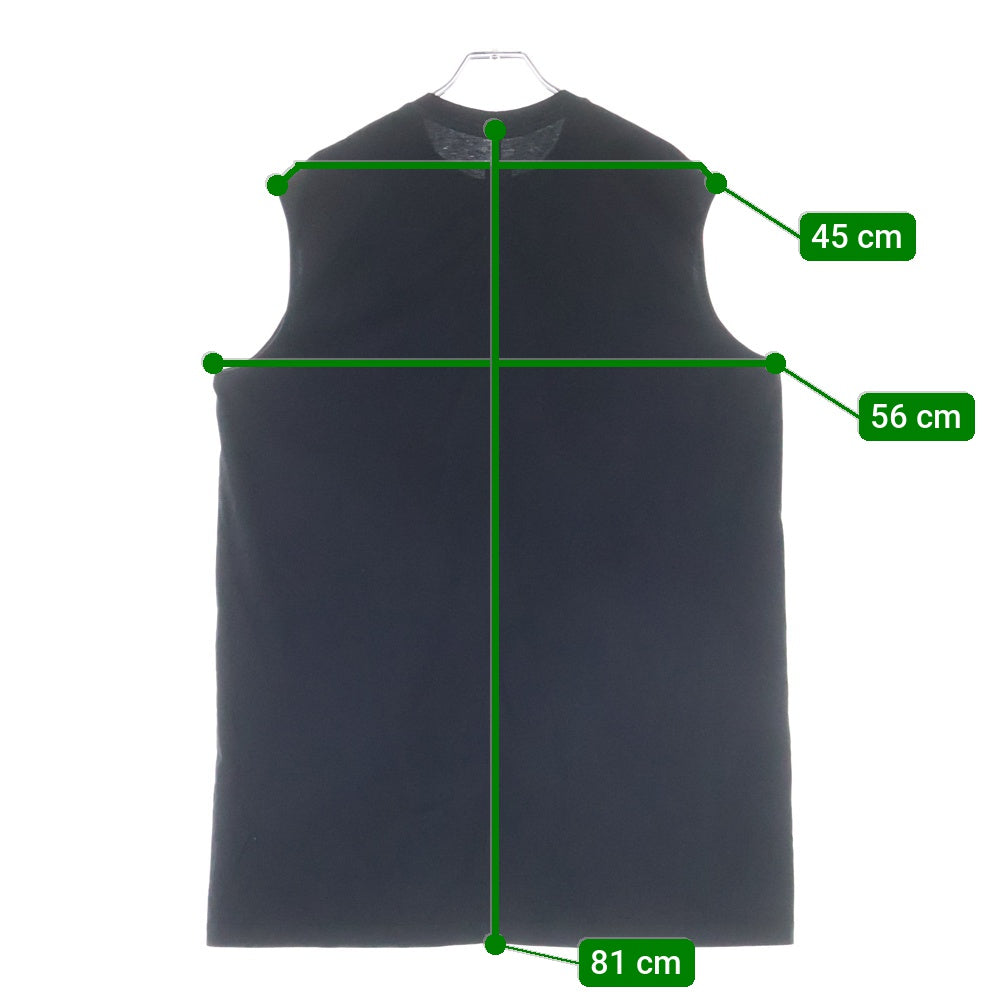 Rick Owens(リックオウエンス) 23AW NO SLEEVE CREW NECK SHIRTS クルーネック カットソー ノースリーブ タンクトップ ブラック RU02C7160-JA