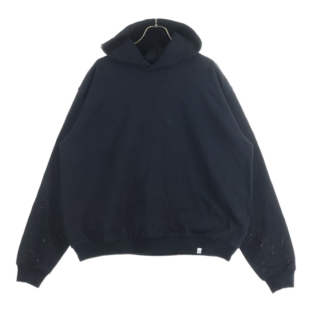 MAGIC STICK(マジックスティック) ラインストーン スウェット プルオーバーパーカー ブラック