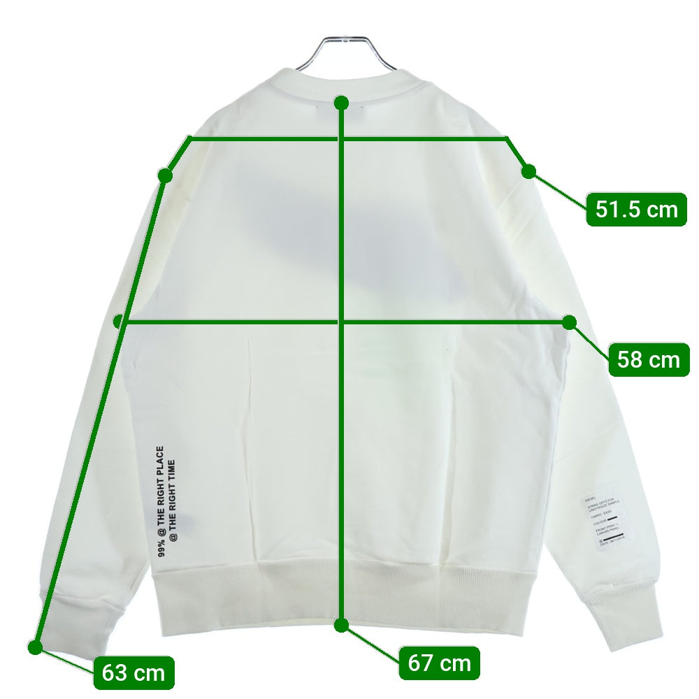 DIESEL(ディーゼル) フロントデザイン クルーネックスウェットトレーナー ホワイト