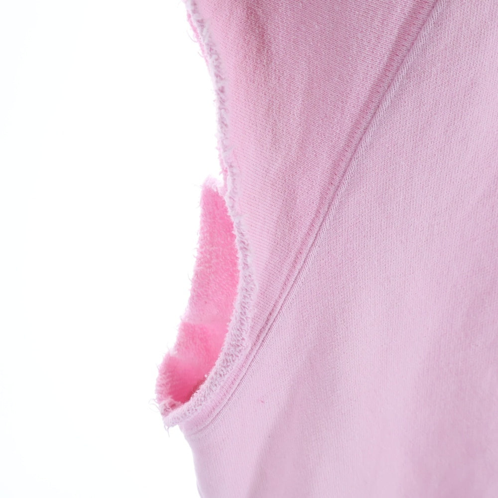 JUN / NAKAYAMA(ジュンナカヤマ) ドローストリング ノースリーブ フーデッド プルオーバー パーカー ピンク