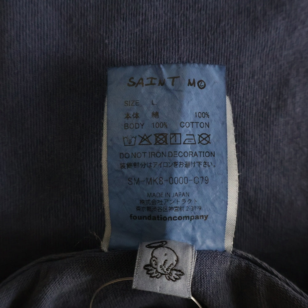 SAINT MICHAEL(セントマイケル) 26SS ×DISNEY TINKER BELL DSN_SS TEE ディズニー ティンカーベル クルーネック半袖Tシャツ カットソー ネイビー SM-MK8-0000-C79