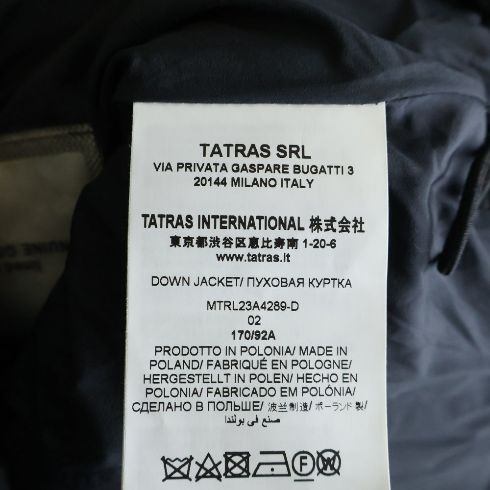 TATRAS(タトラス) 23AW DOMIZIANO ドミッツィアーノ アームロゴデザイン ジップアップ ダウンジャケット ブラック MTRL23A4289-D