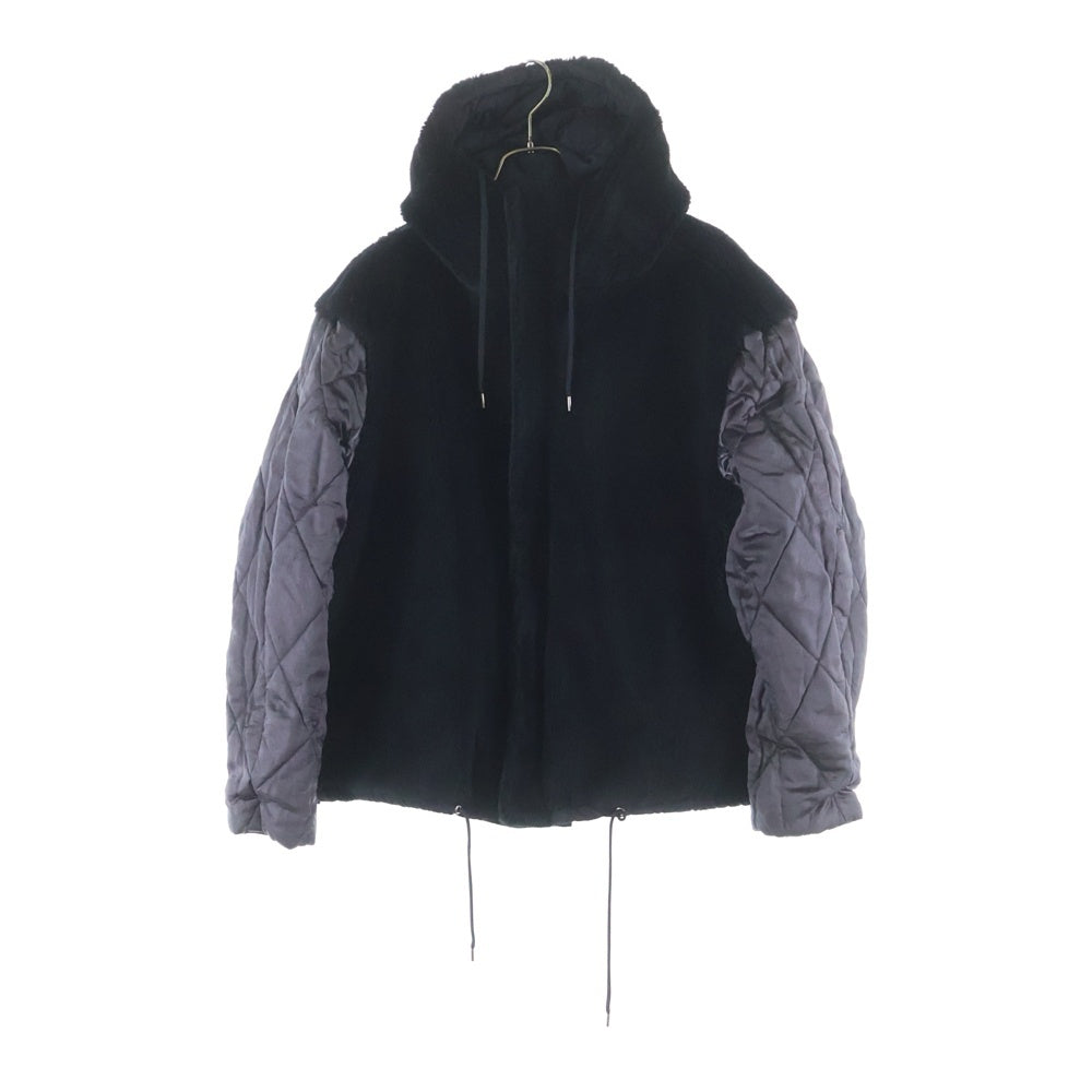 ASTRAET(アストラット) フェイクファー リバーシブル フーデッド ナイロンジャケット ブラック レディース 5425-199-0112