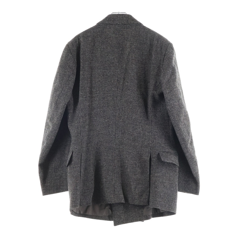JUN MIKAMI(ジュンミカミ) WOOL JACKET ウールツイード ピークドラペル ダブルテーラードジャケット ブラウン
