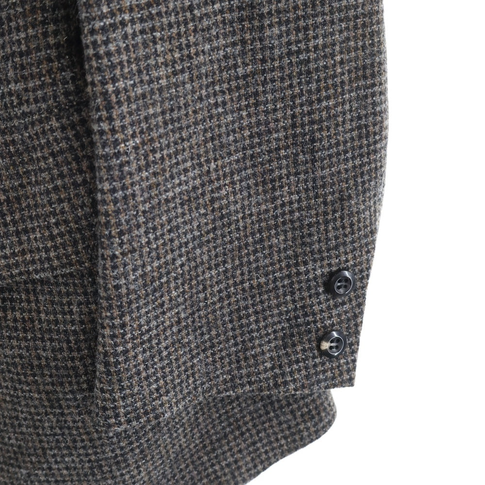 JUN MIKAMI(ジュンミカミ) WOOL JACKET ウールツイード ピークドラペル ダブルテーラードジャケット ブラウン